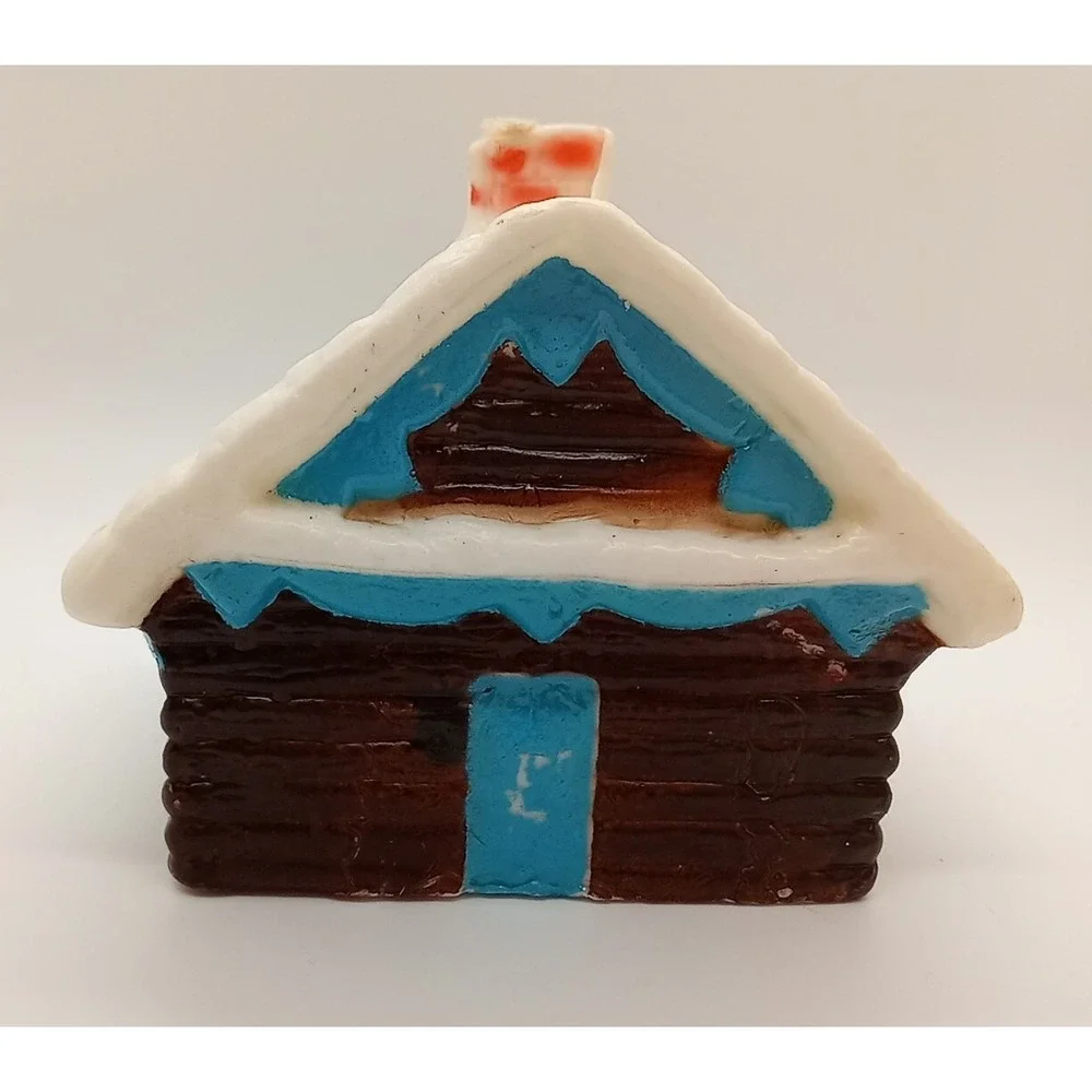 Vtg Christmas‎ Candle Swiss Chalet Fuller Bush Co. Unique Cabin Shaped Candle